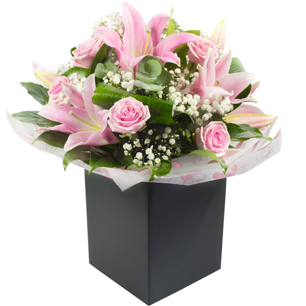 Sylvie — Pink Rose & Lily Bouquet