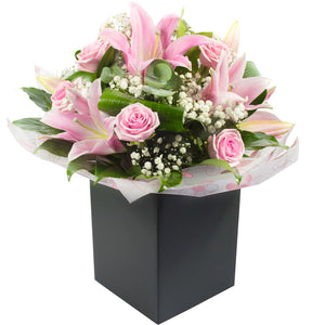Sylvie — Pink Rose & Lily Bouquet